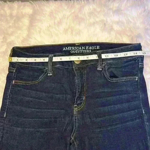 American Eagle Outfitters Dark Wash Denim Jeans Jeggings Women’s Size 10 - Picture 3 of 10
